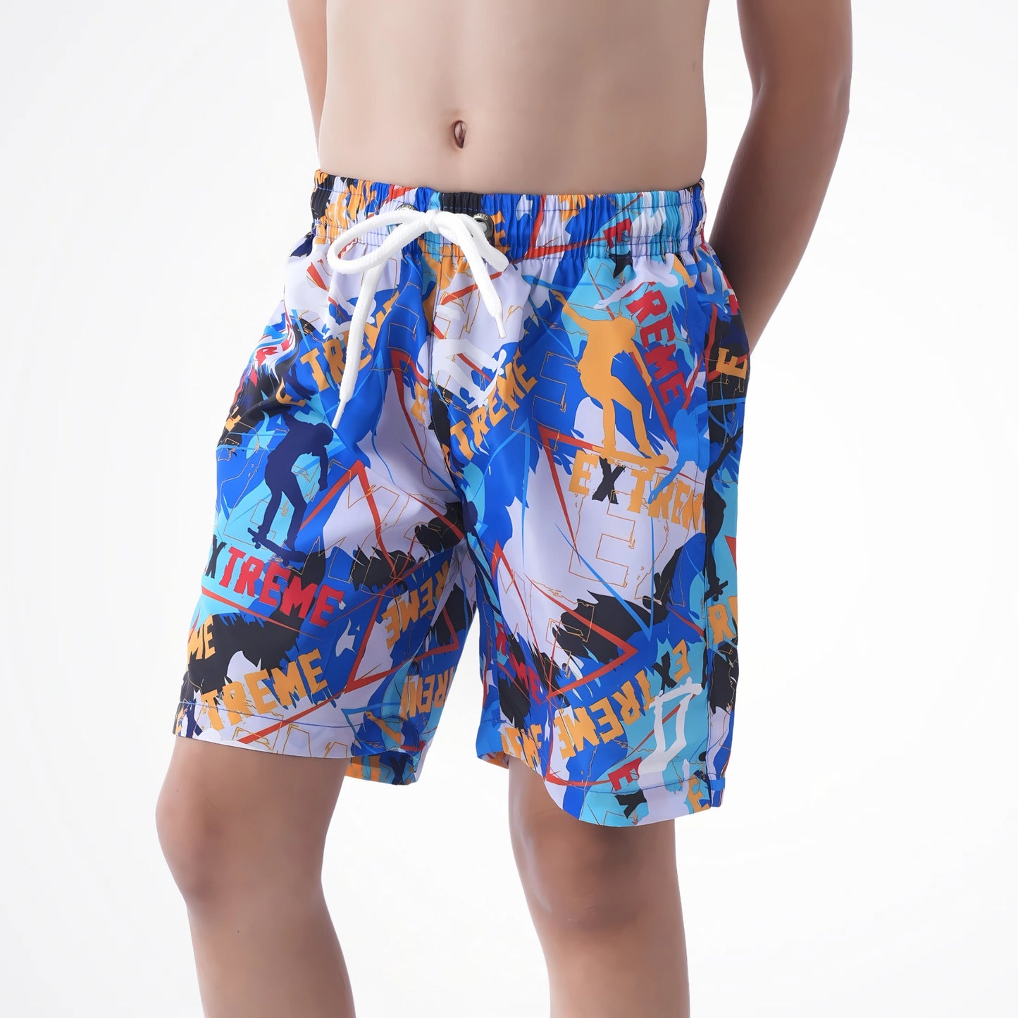 Skating Multi-Color Microfiber Swimshort