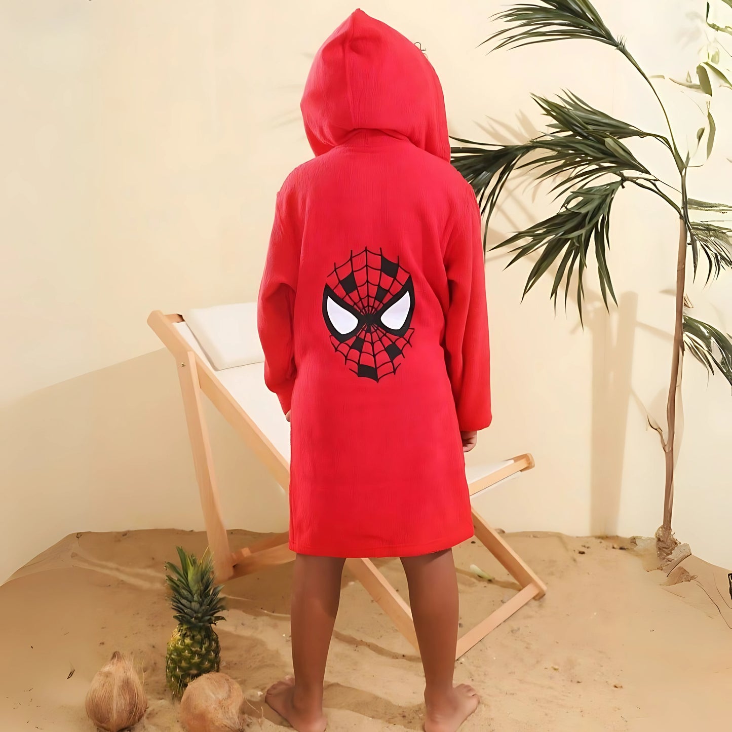 Spiderman Red Cotton Swim Robe