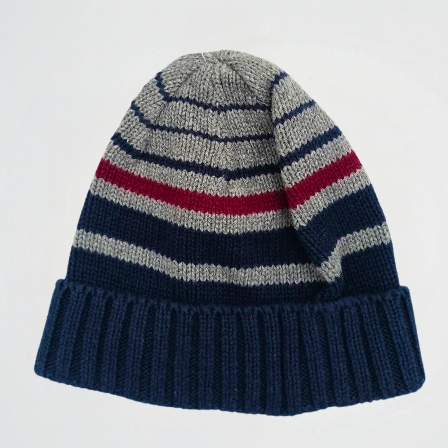 Striped Navy/Grey Wool Ice Cap (Model 02)