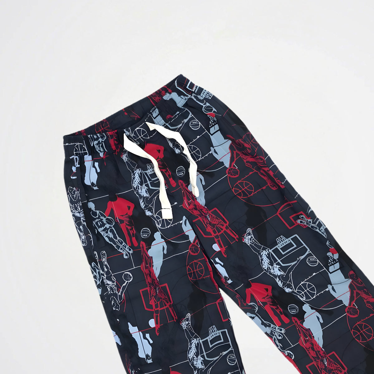 Basketball Black Cotton Pyjama Pants