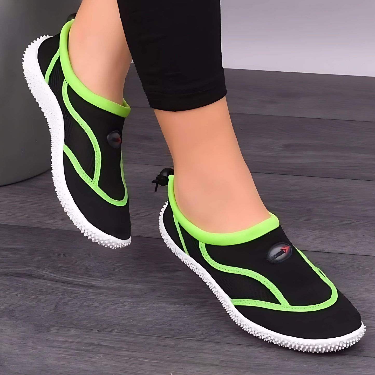 Mondial Black/Neon Green Aqua Shoes