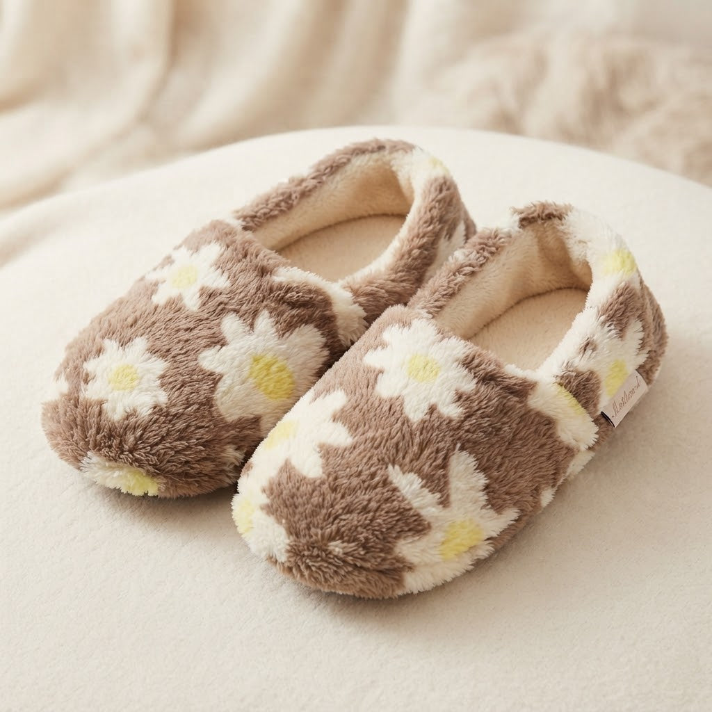 Sunflower Pattern House Shoes
