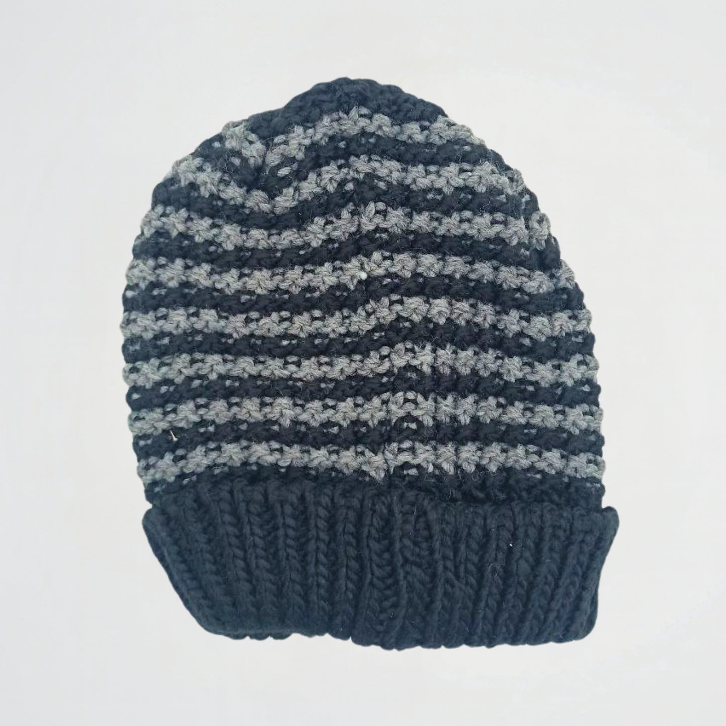 Striped Navy/Grey Wool Ice Cap