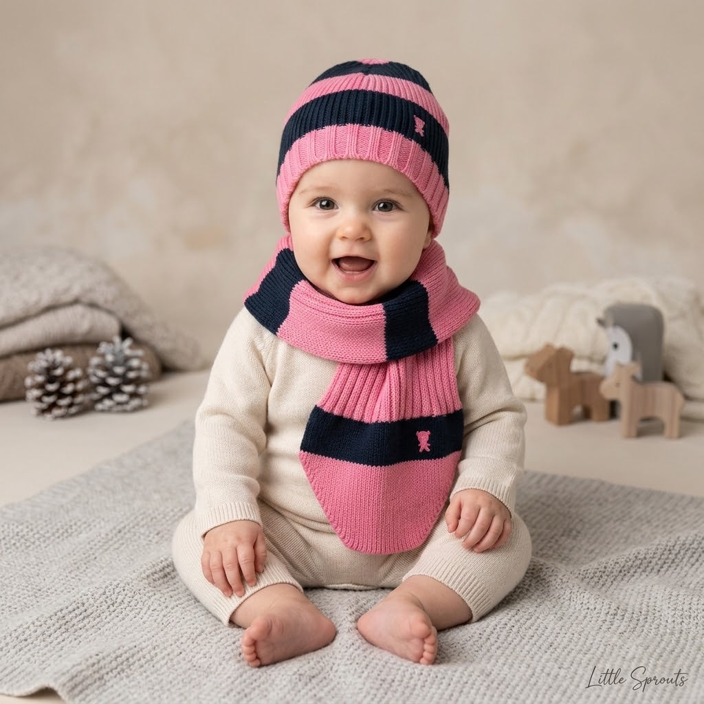 Striped Wool Ice Cap Set