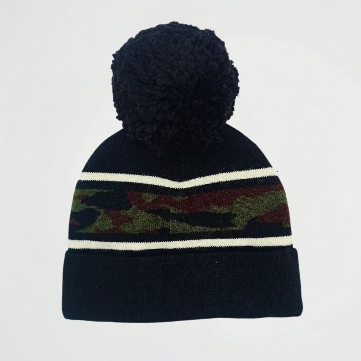 Camouflage Striped Navy Fleece Ice Cap