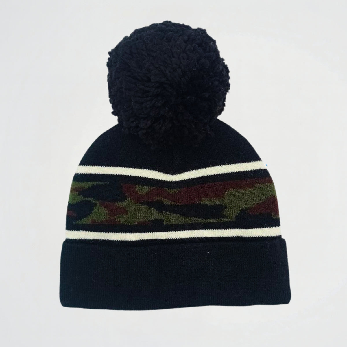 Camouflage Striped Navy Fleece Ice Cap