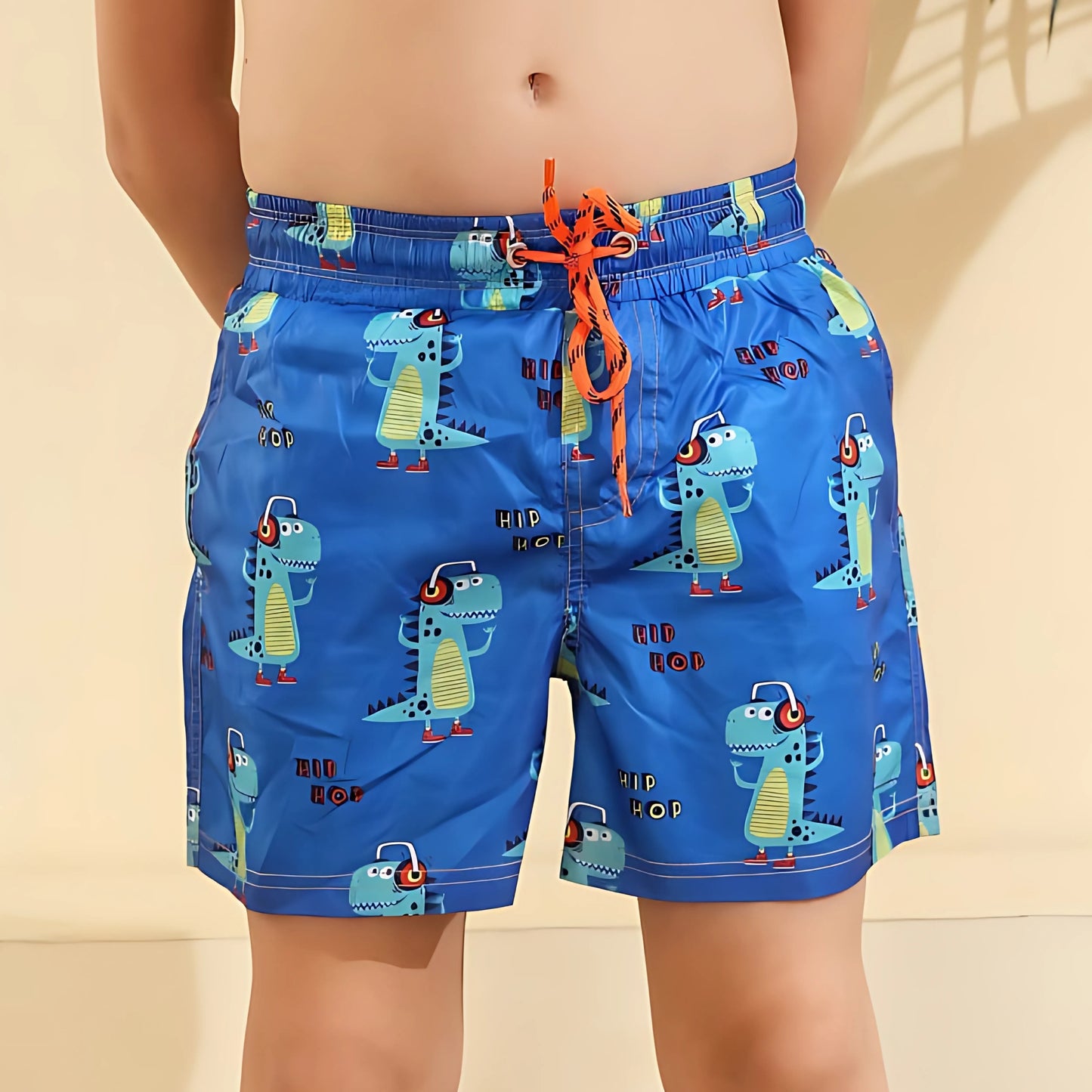 Cool Dinosaur Blue Microfiber Swimshort