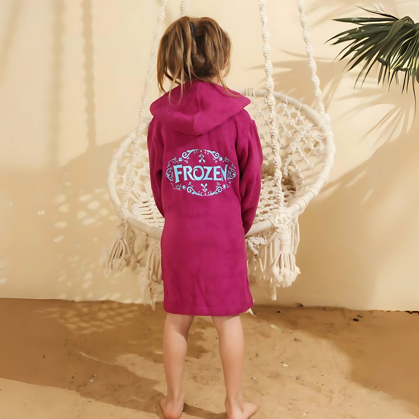Frozen Purple Cotton Swim Robe