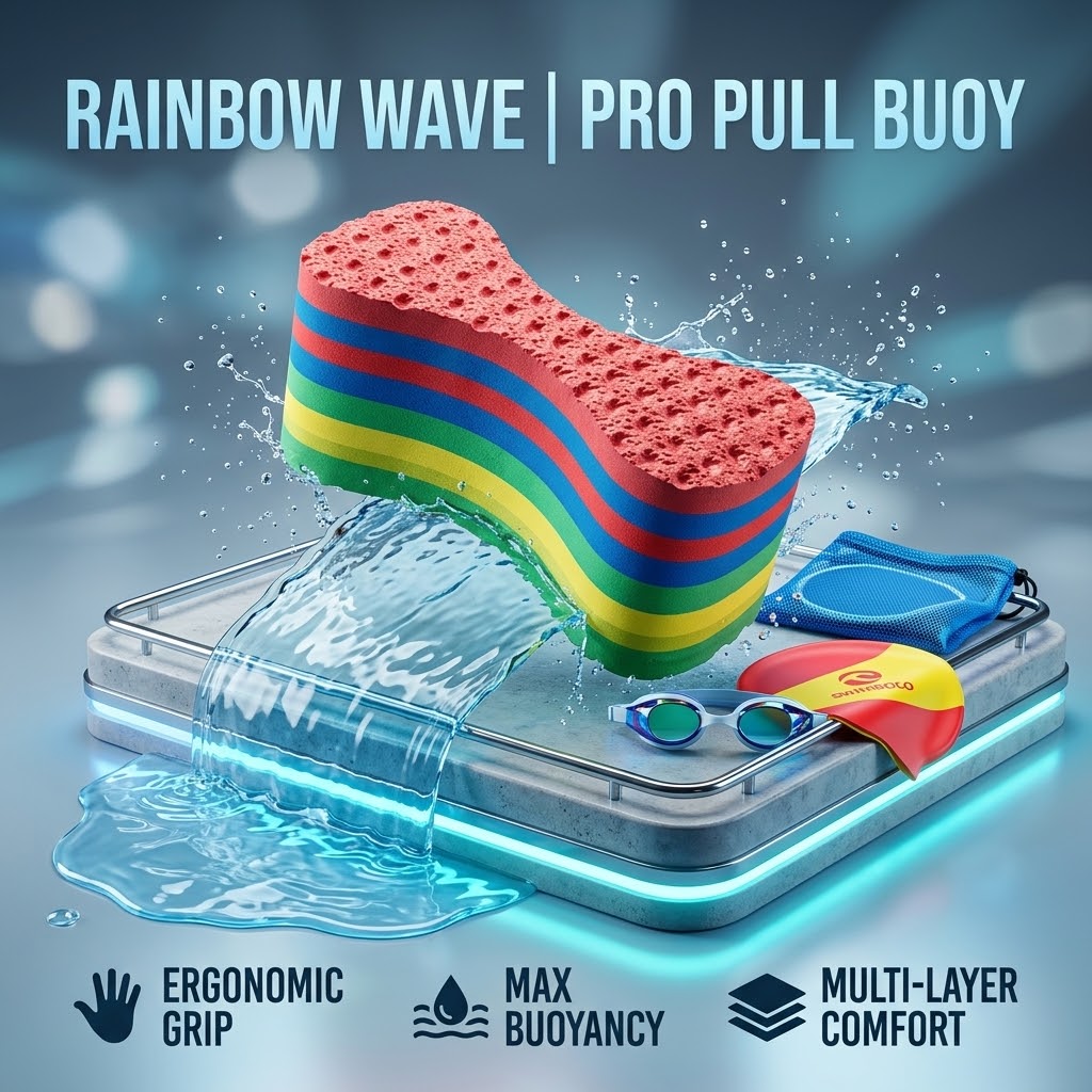 Rainbow Wave Swimming Pull Buoy