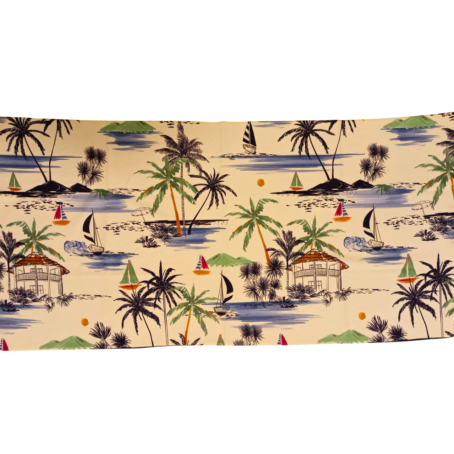 Palms And Boats Microfiber Beach Towel