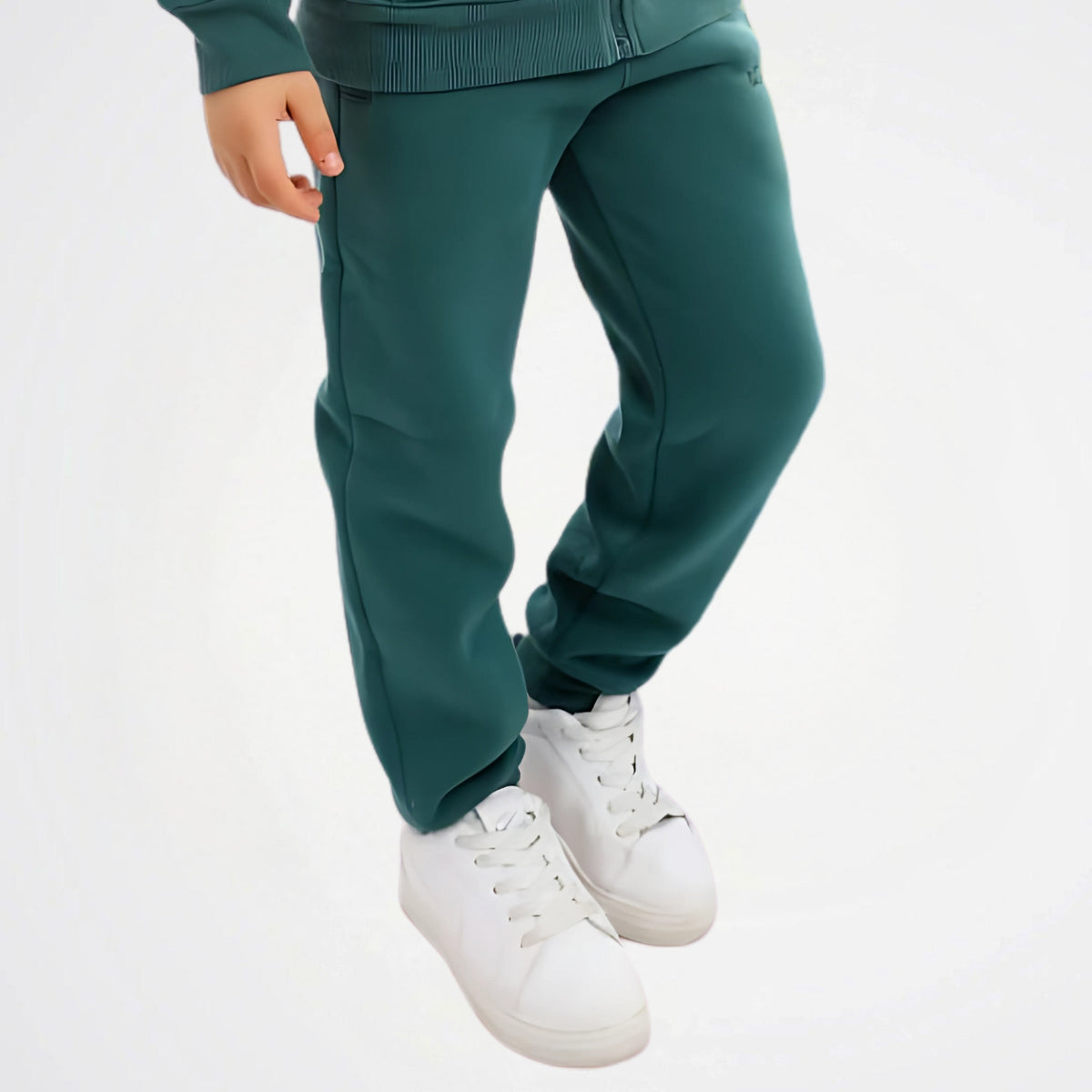 Basic Rich Green Cotton Sweat Pants