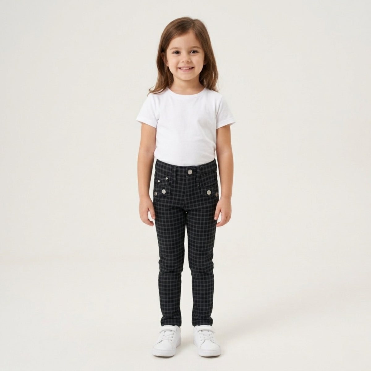 Basic Caro Navy Denim Pants