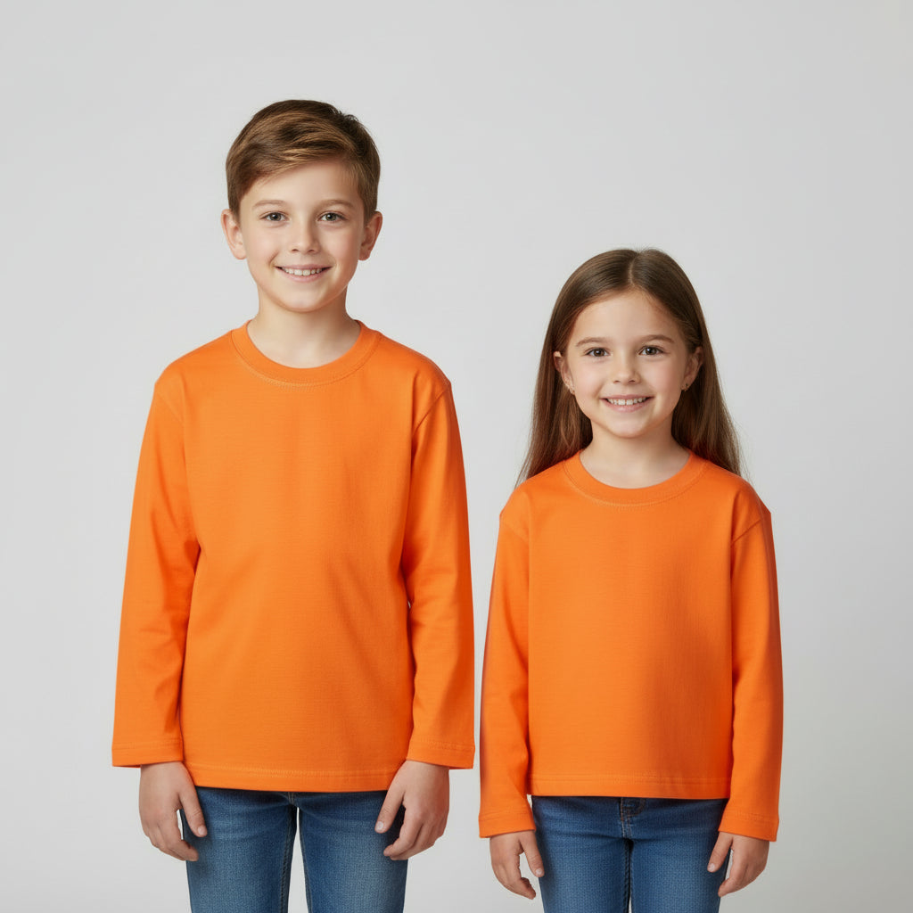 Basic Orange Cotton T-Shirt