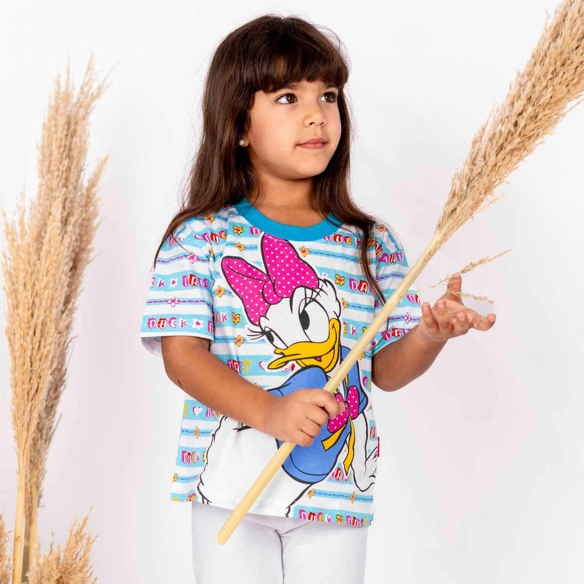 Daisy Duck Striped Cotton T-Shirt (Model 736)