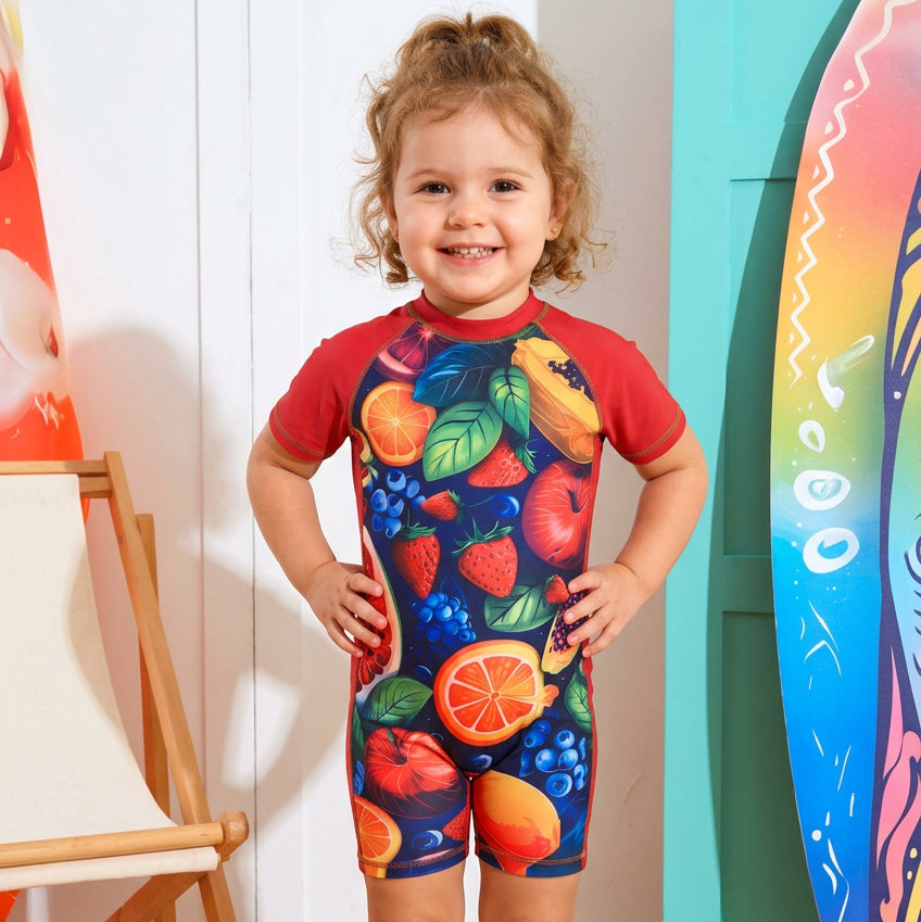 Summer Fruits Red Rash Guard Swimsuit