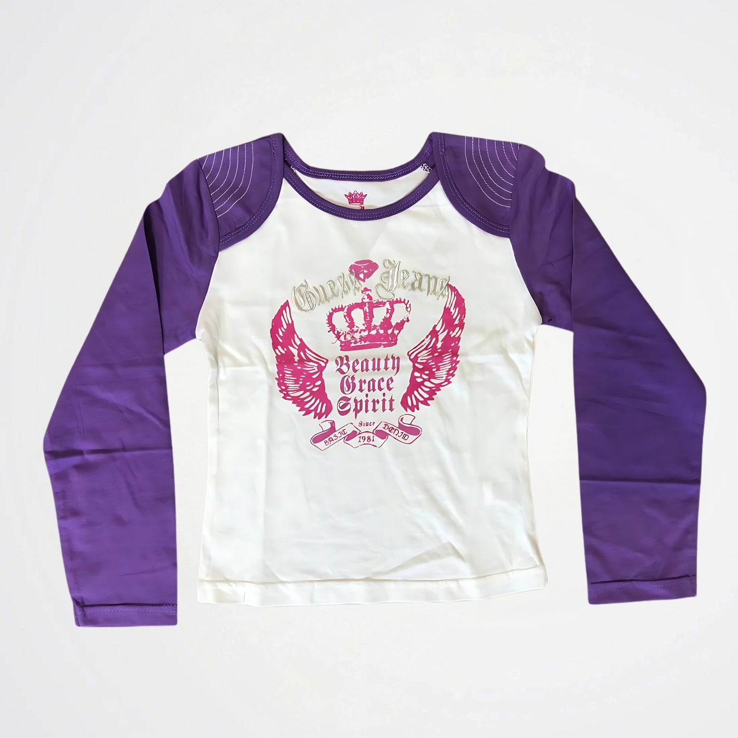 Beauty Spirit White/Purple Cotton T-Shirt