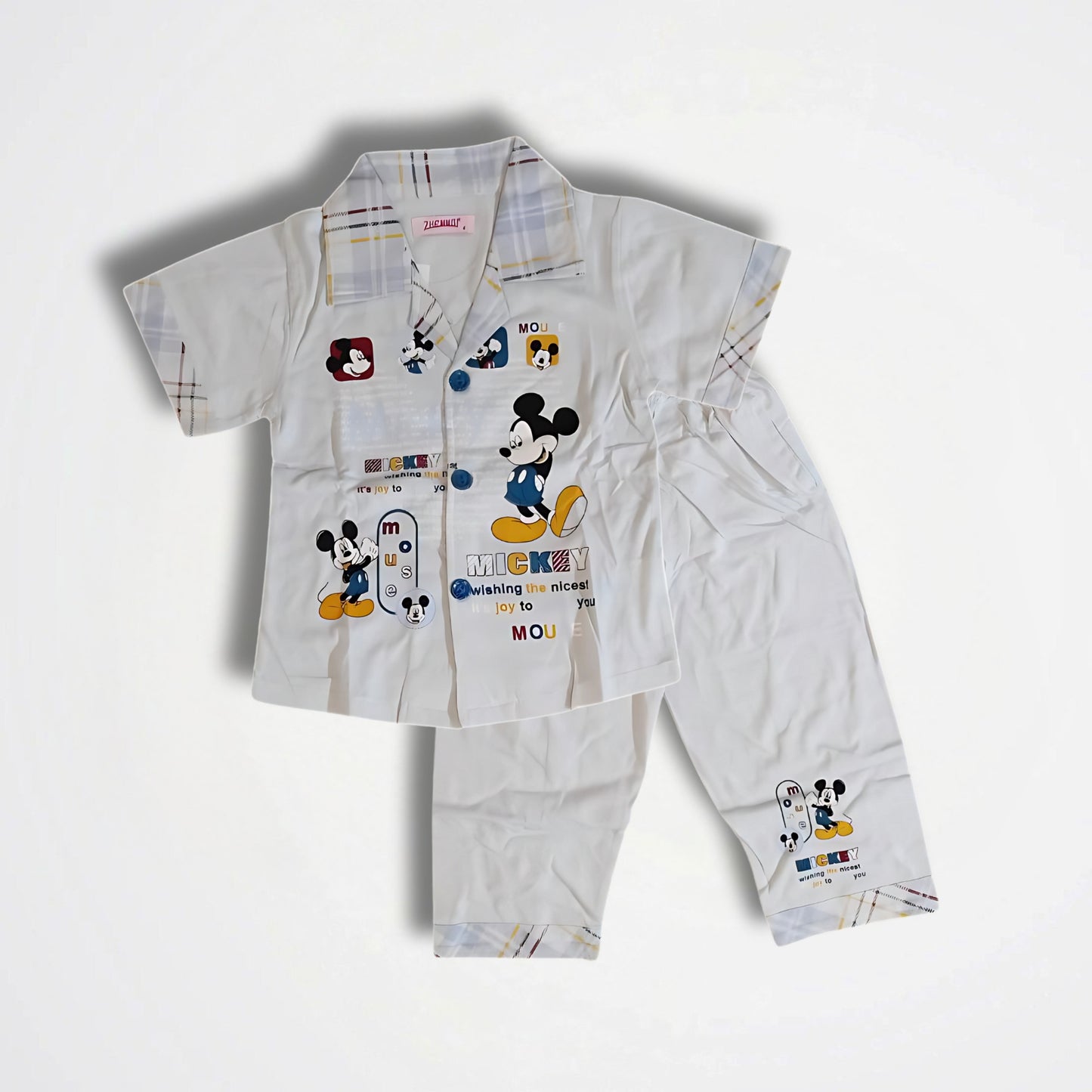 Mickey Mouse Wishes Light Blue Cotton Pyjama Set