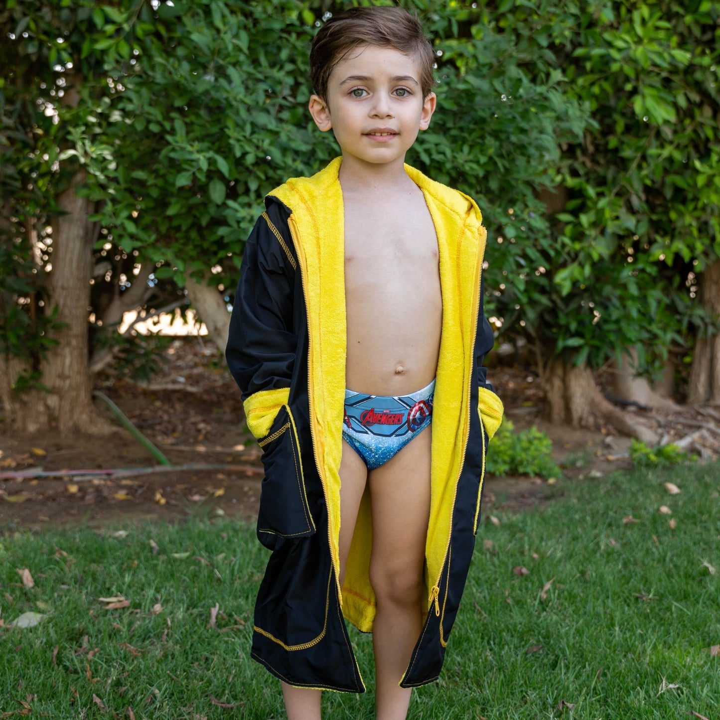 SP Black & Yellow Waterproof Swim Robe