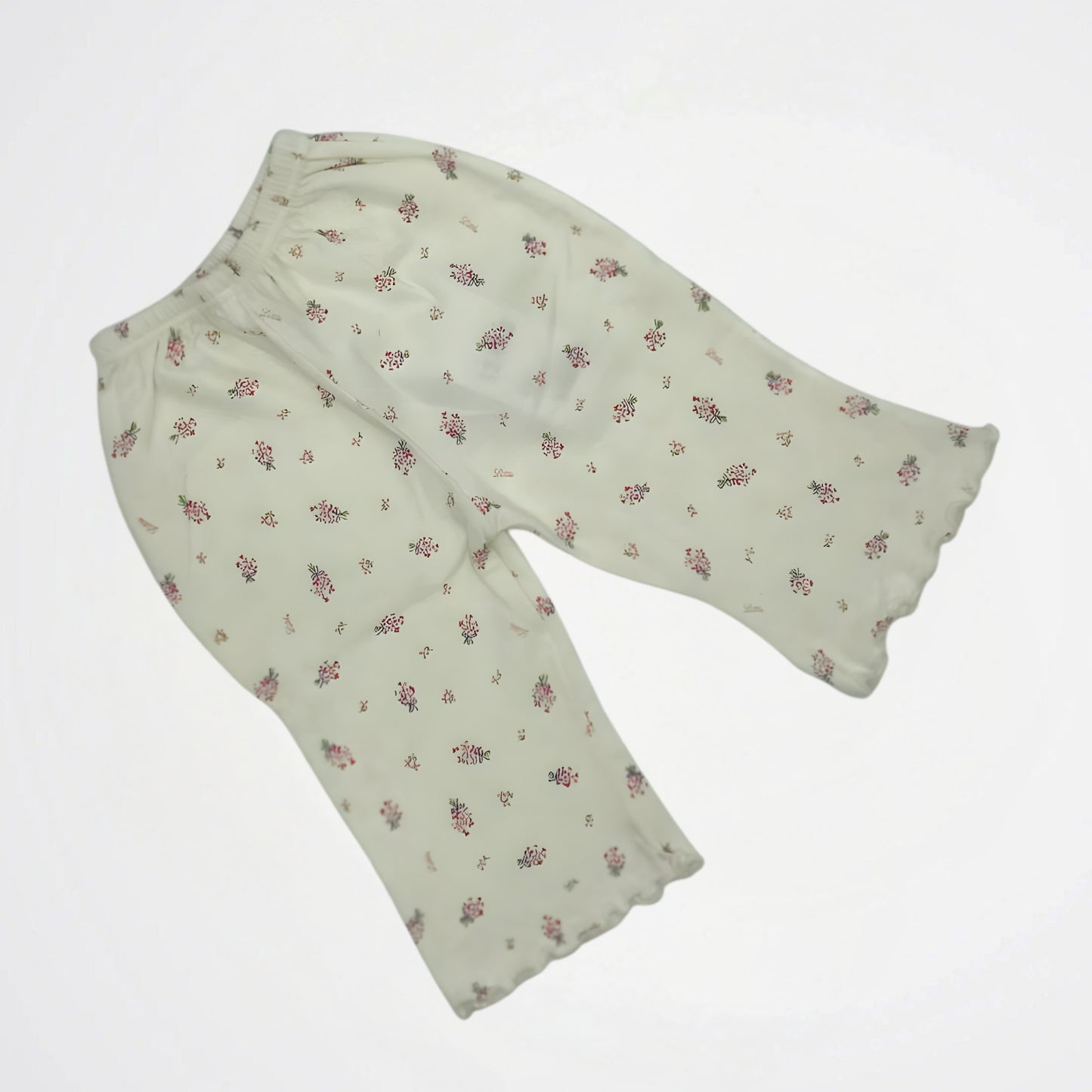 Floral Pattern Off White Cotton Pyjama Pants