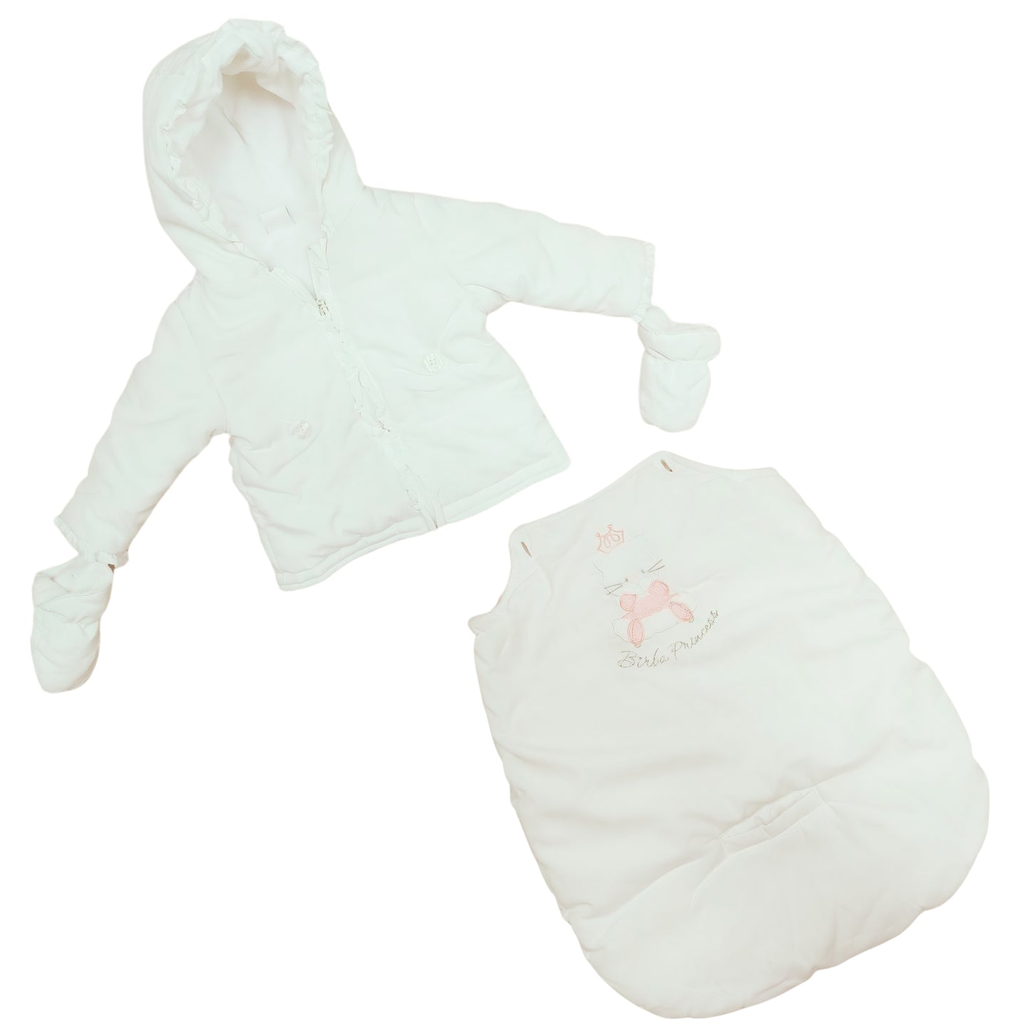 Basic White Puffer Hooded Rainsuit
