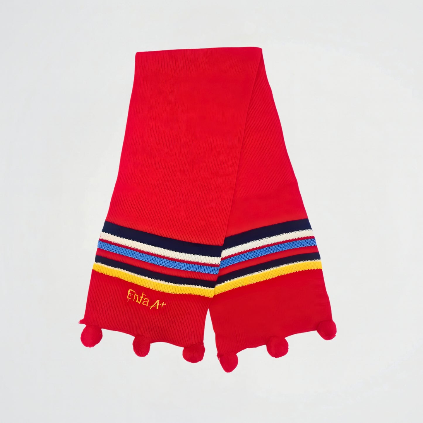 Striped Red Knitwear Scarf