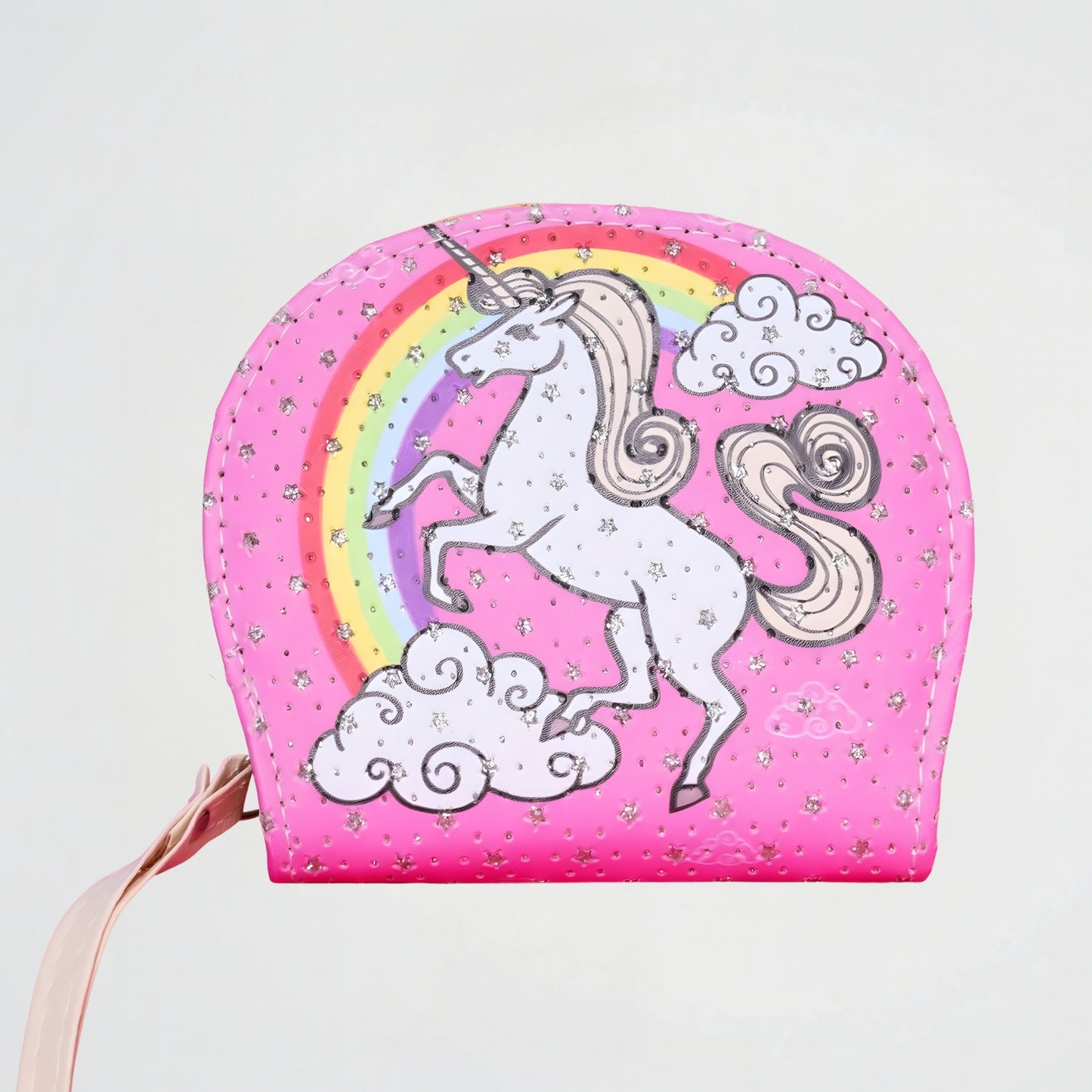 Unicorn Rainbow Fuchsia Oval Zipper Wallet