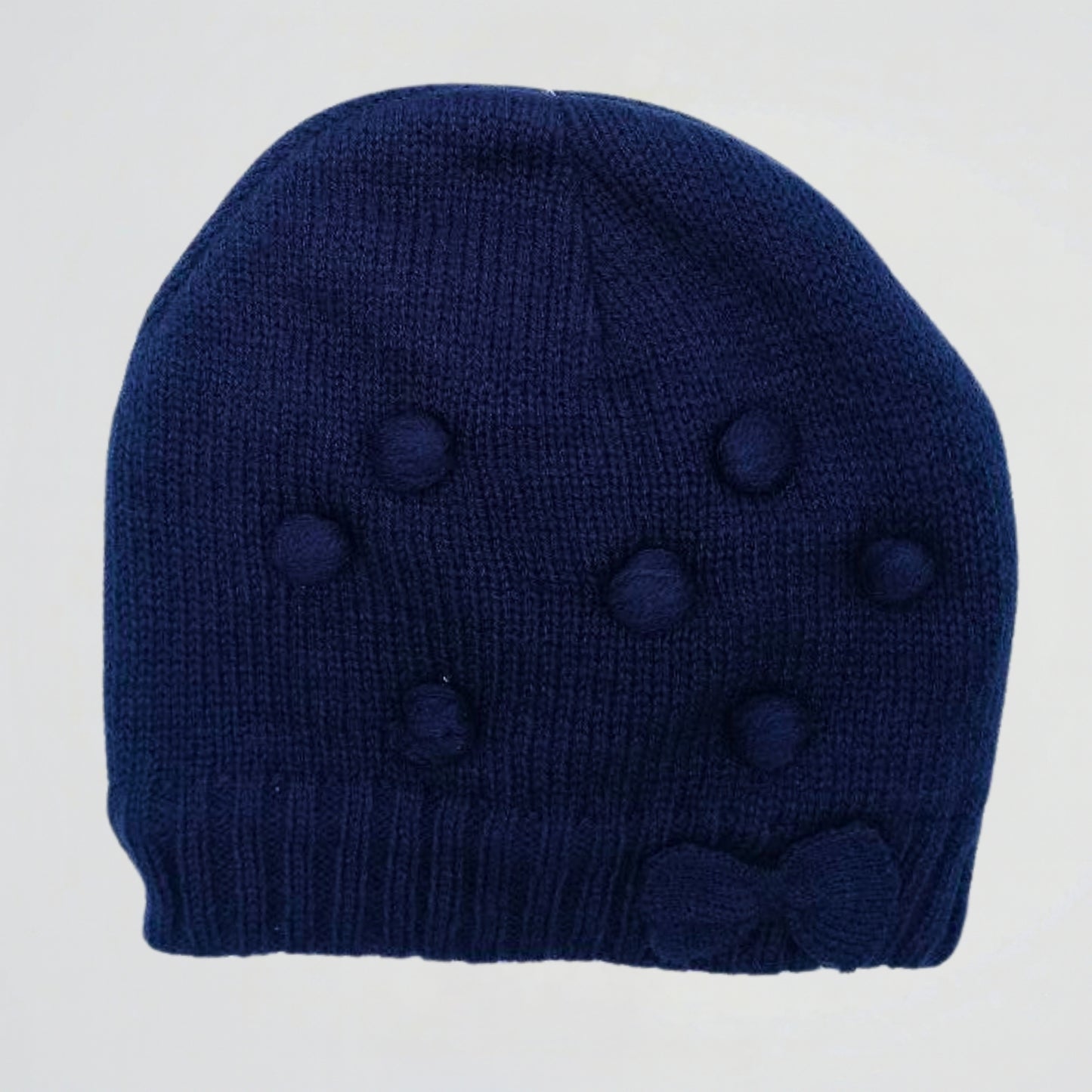 Cute Bowknot Navy Fleece Ice Cap