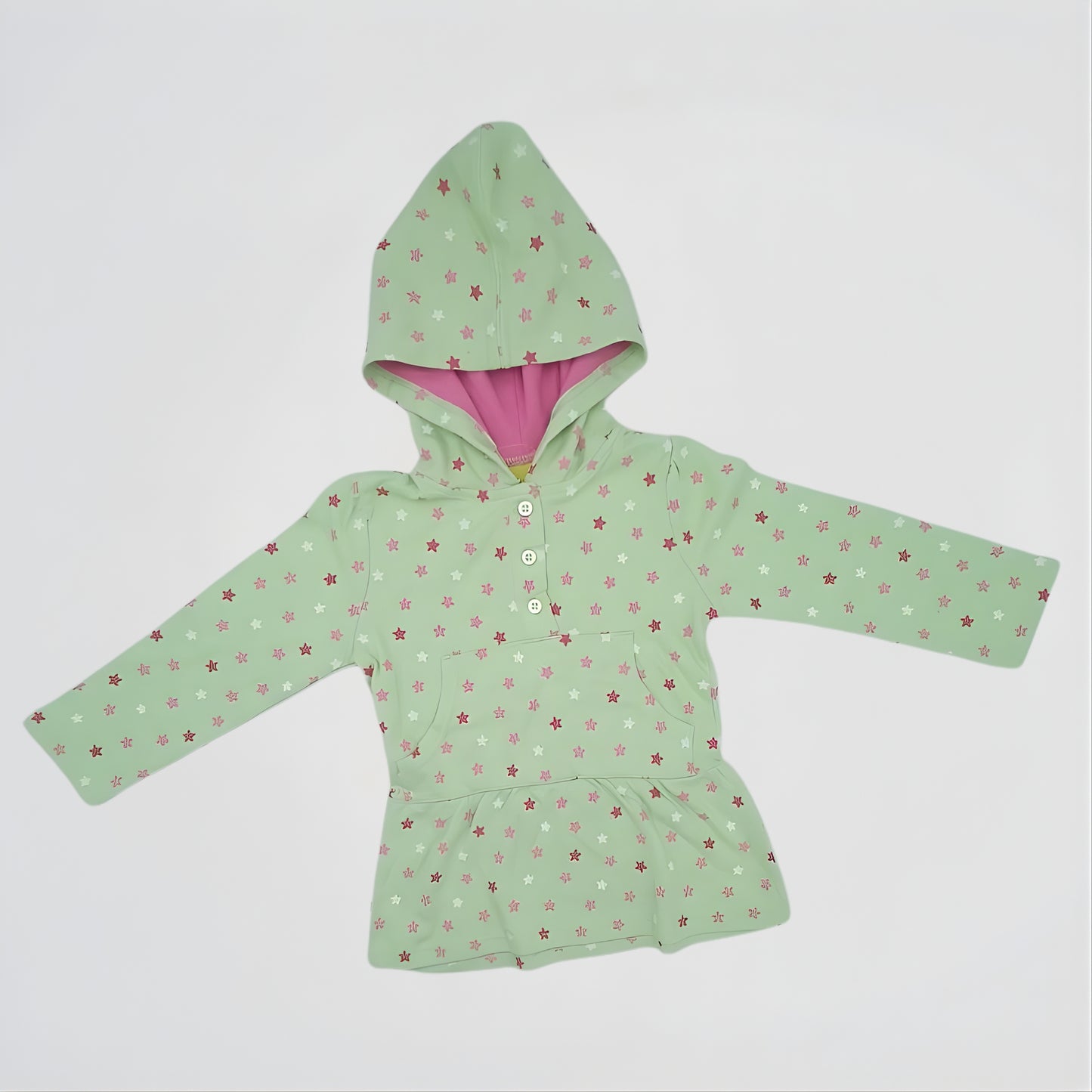 Stars Pattern Mint Green Cotton T-Shirt