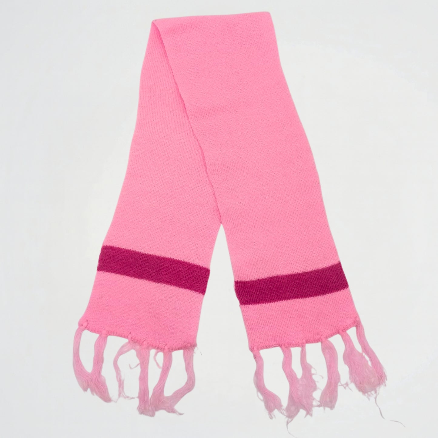 Striped Pink knitwear Scarf (Model 2)