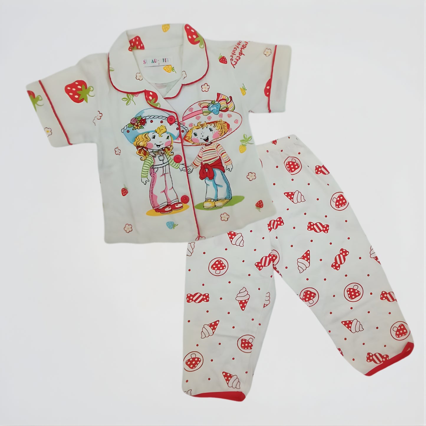 Strawberry Shortcake White/Red Cotton Pyjama Set