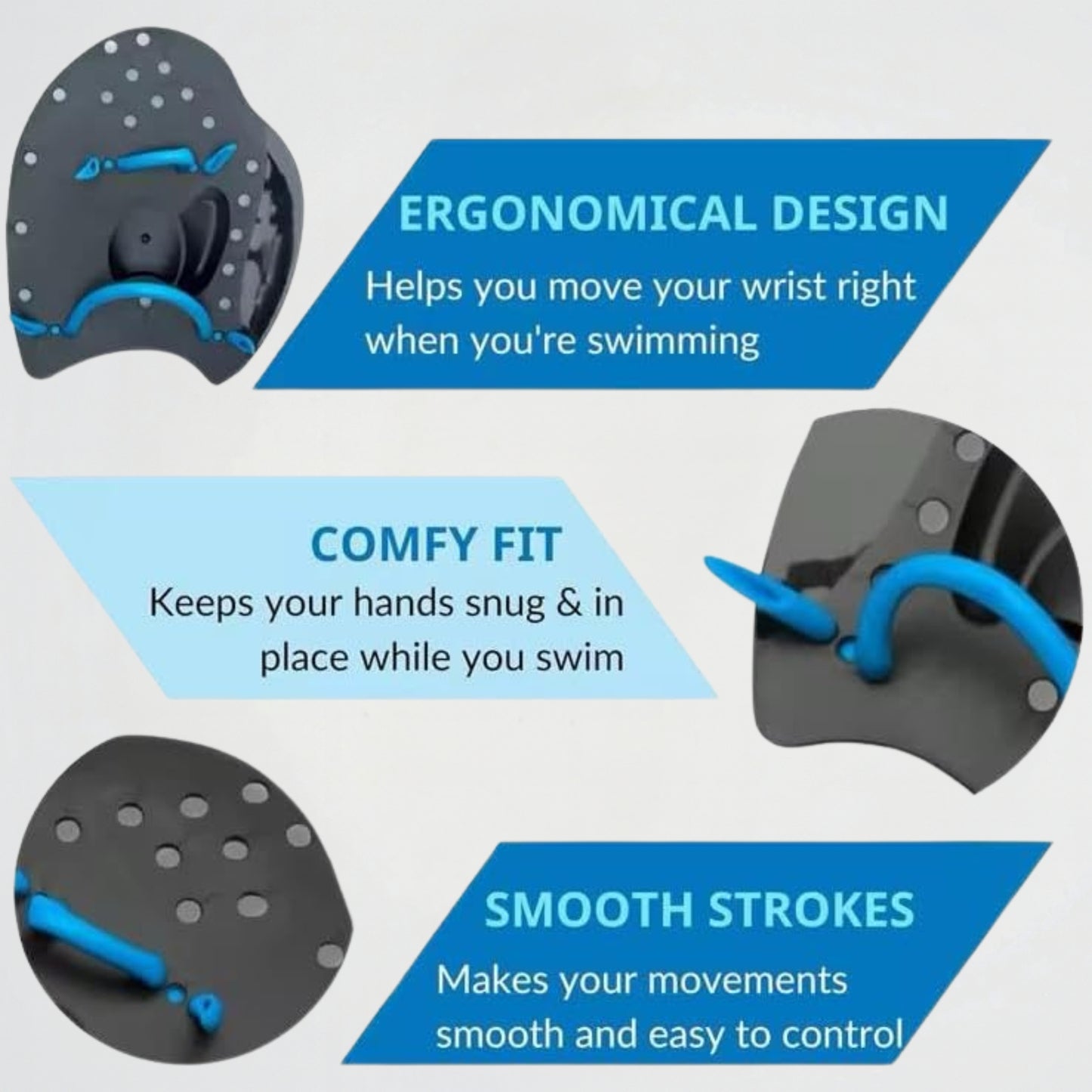 professional Swimming Black/Red Hand Paddles