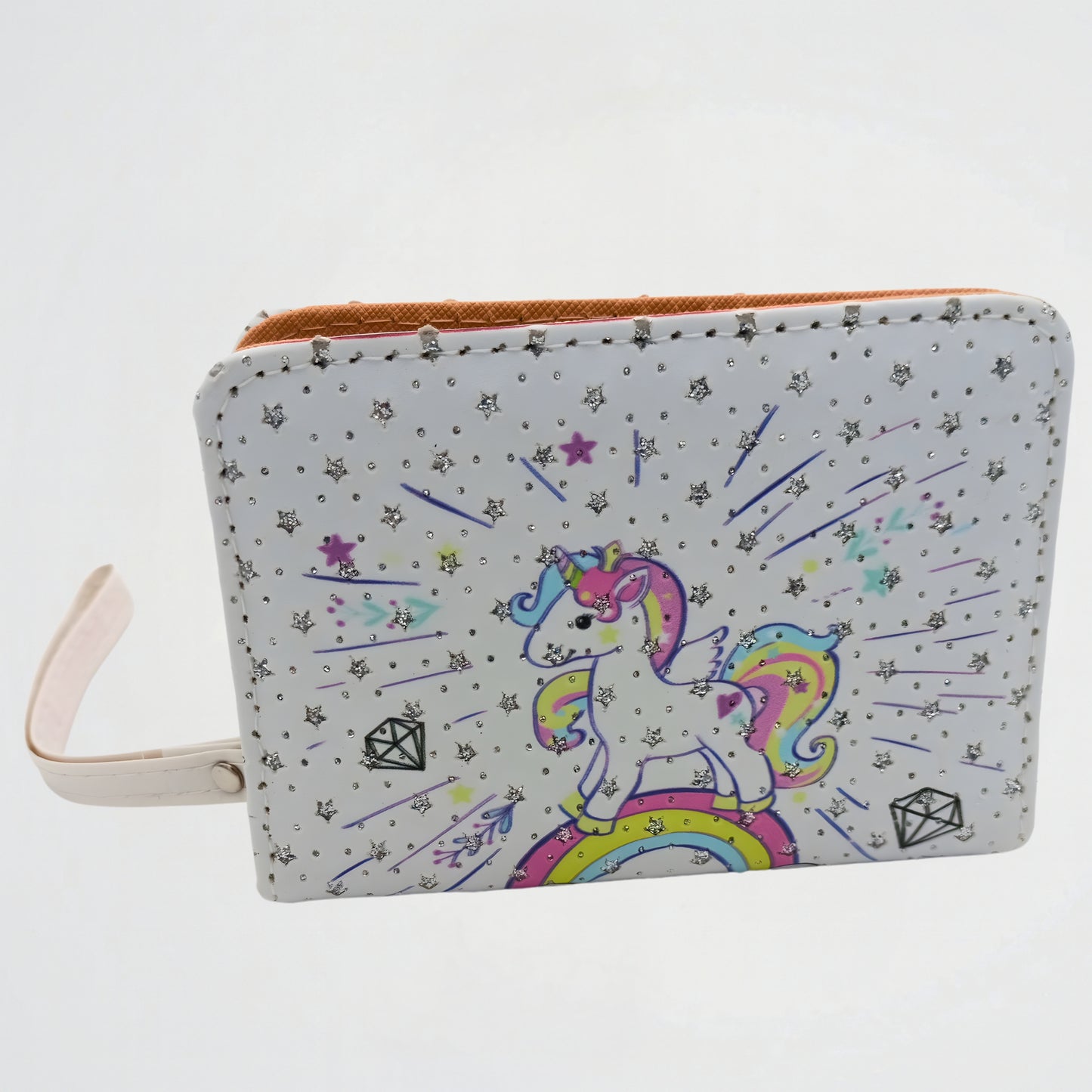 Unicorn Rainbow Light Blue Short Zipper Wallet