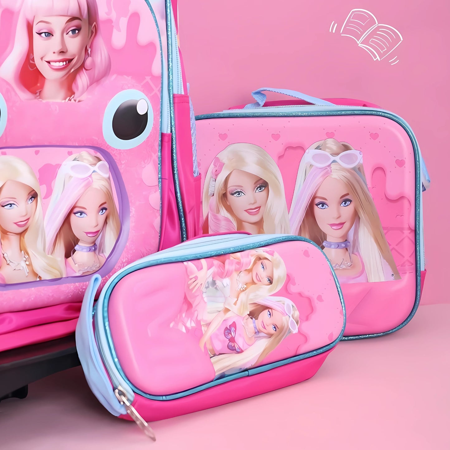Barbie Backpack/Trolley Bag School Set (Model 5)