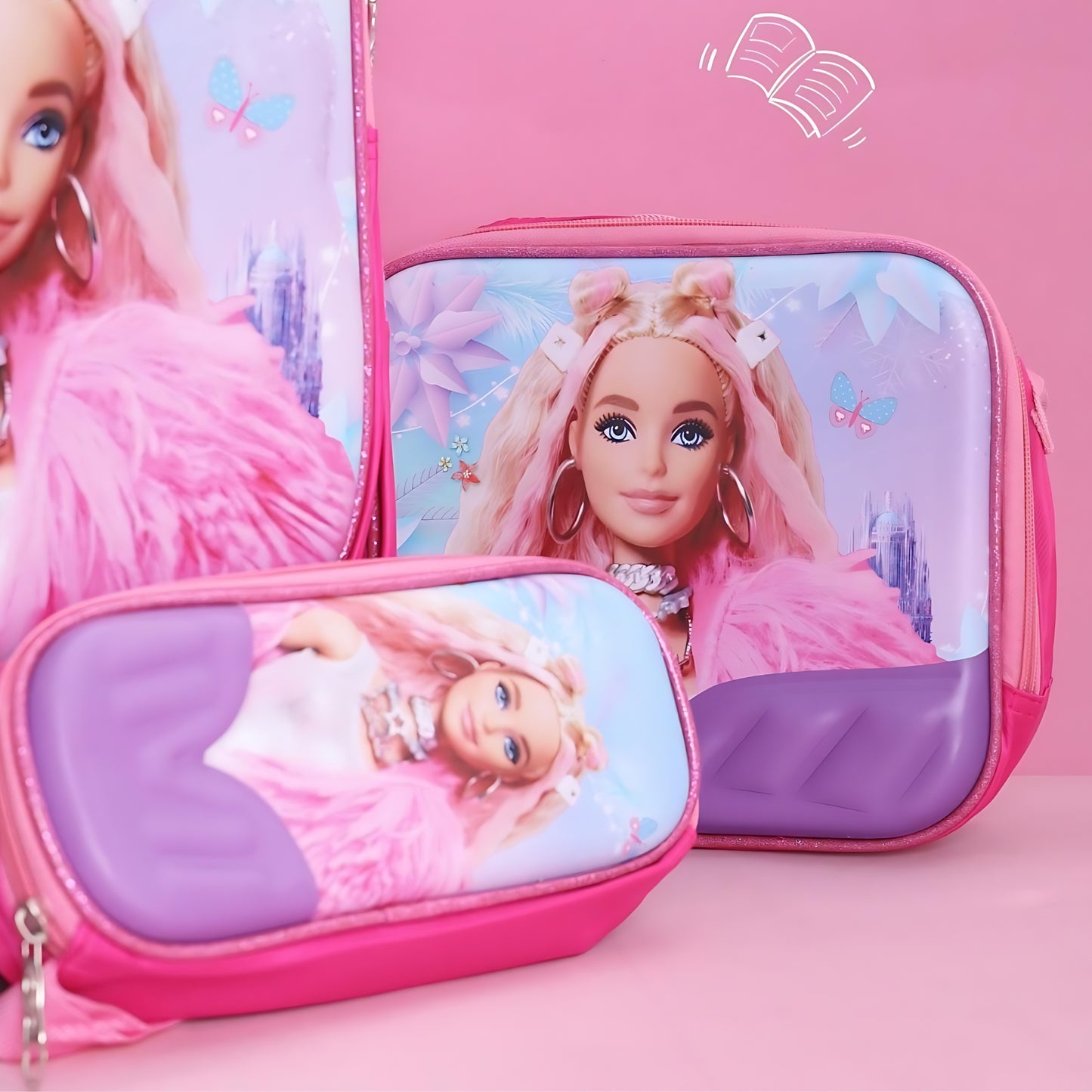 Barbie Backpack/Trolley Bag School Set (Model 6)