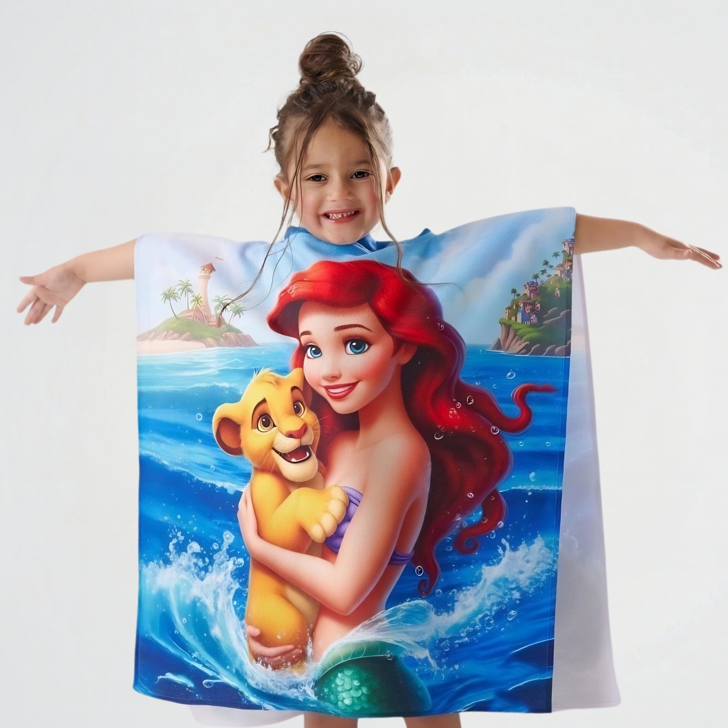 Mermaid And Simba Microfiber Beach Poncho