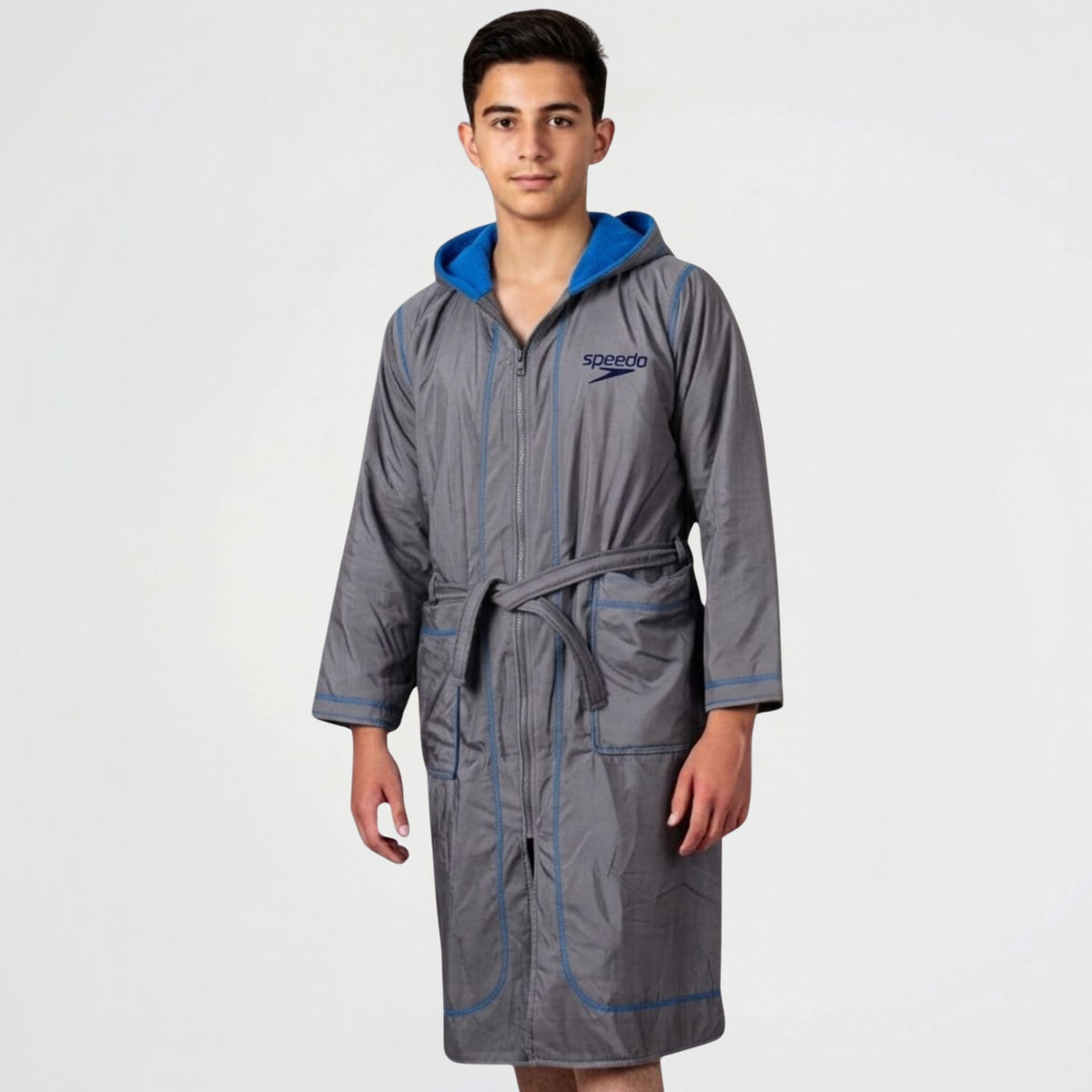 SP Dark Grey & Blue Waterproof Swim Robe