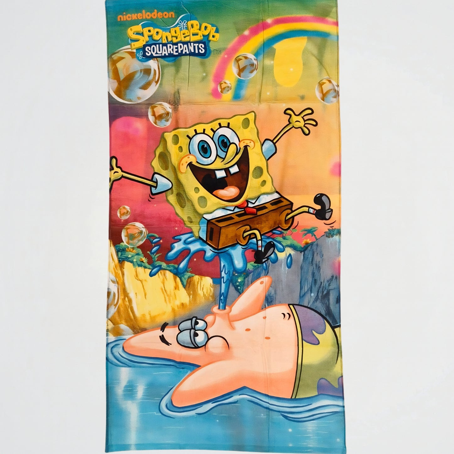 Spongebob And Patrick Beach Towel (Model 2)