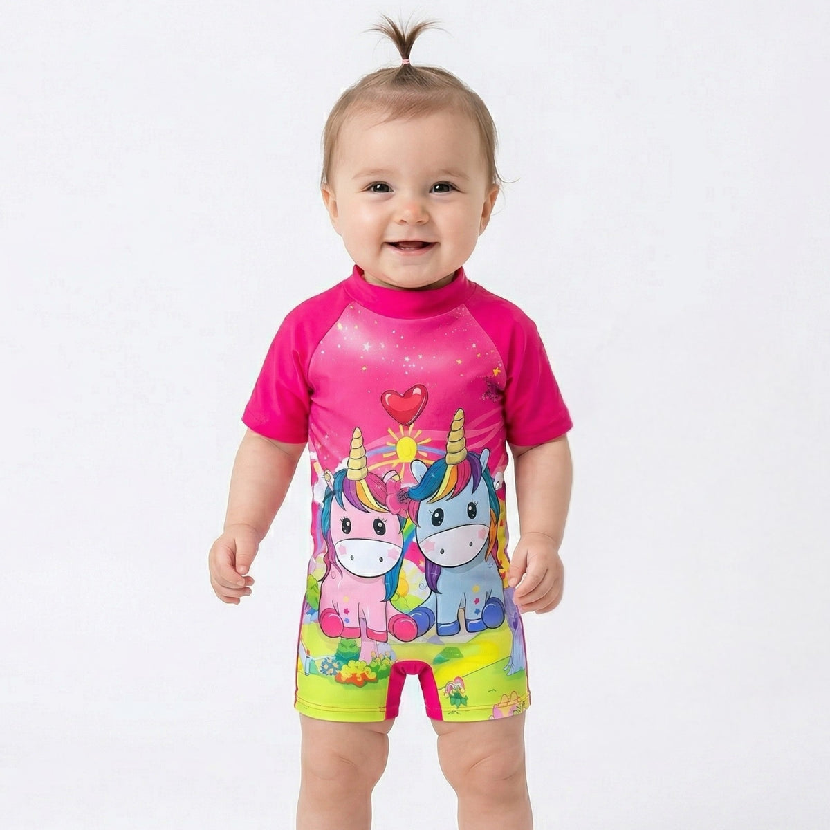 Unicorn Fuchsia Rash Guard Swimsuit