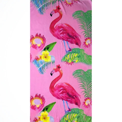 Flamingo Pink Microfiber Beach Towel
