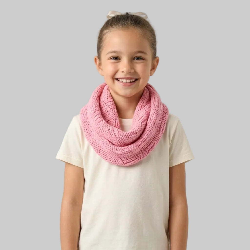 Rounded Pink knitwear Scarf