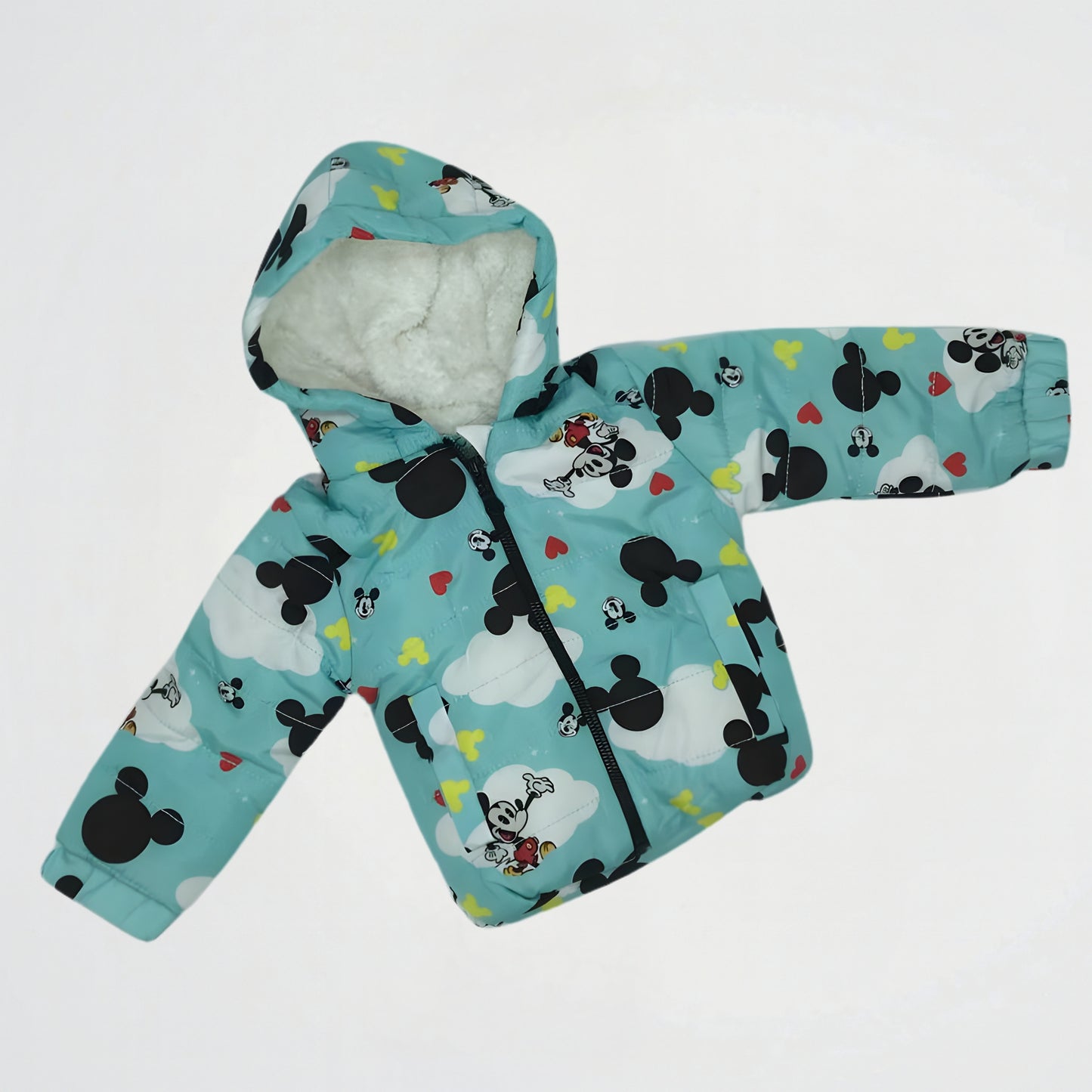Mickey Mouse Light Blue Lined Puffer Jacket