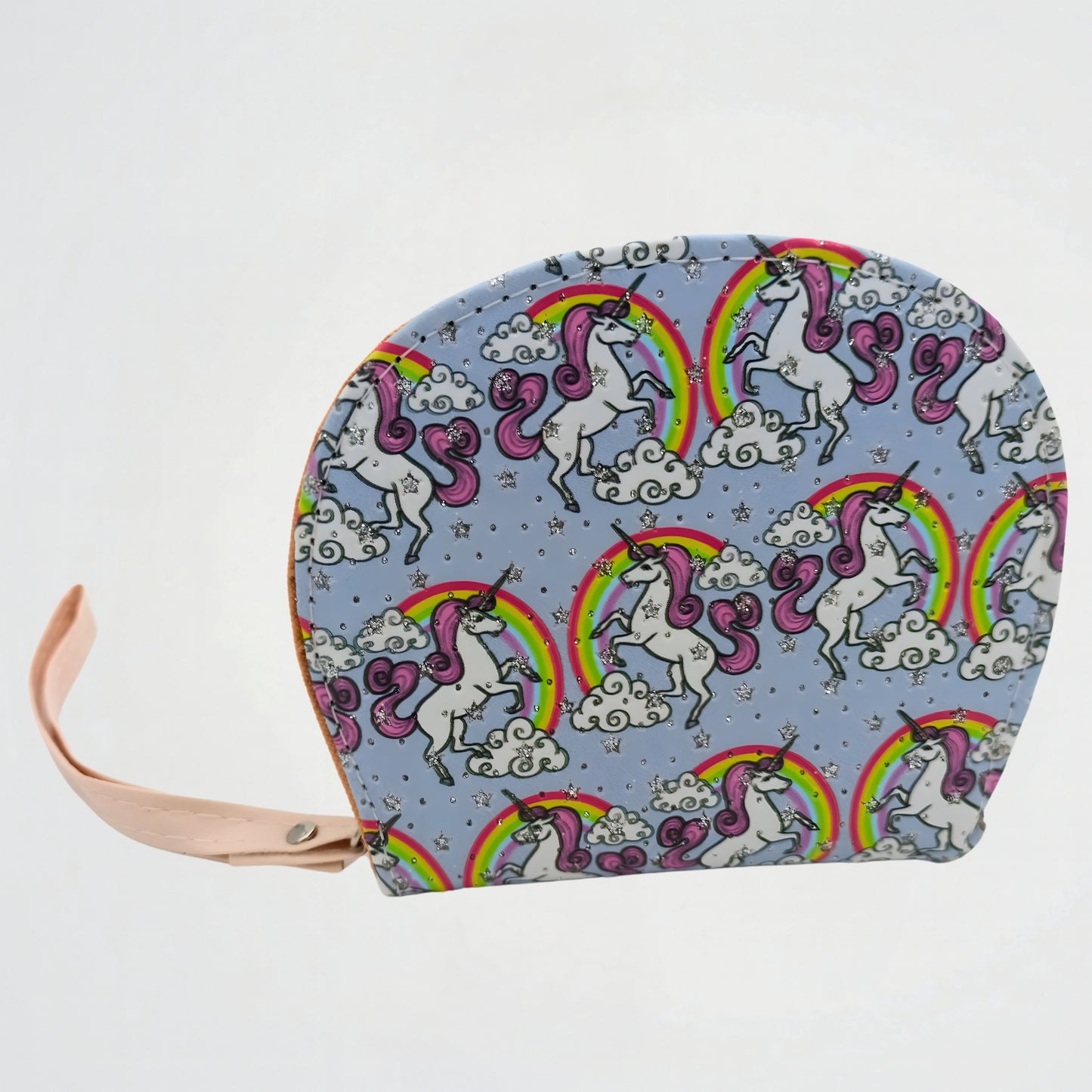 Unicorn Pattern Purple Oval Zipper Wallet