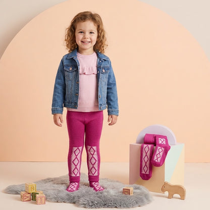 Fair Isle knit patterns Cotton Collants And Socks Set