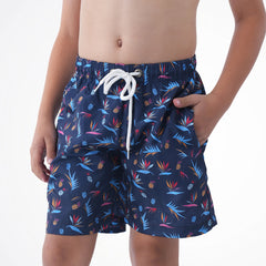 Pineapple Pattern Navy Microfiber Swimshort