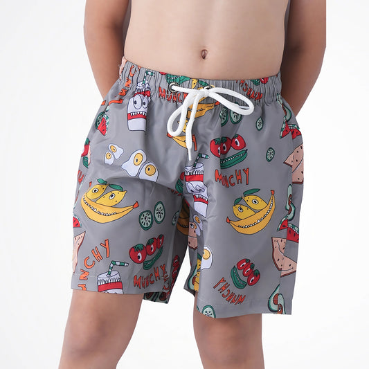 Munchy Food Grey Microfiber Swimshort