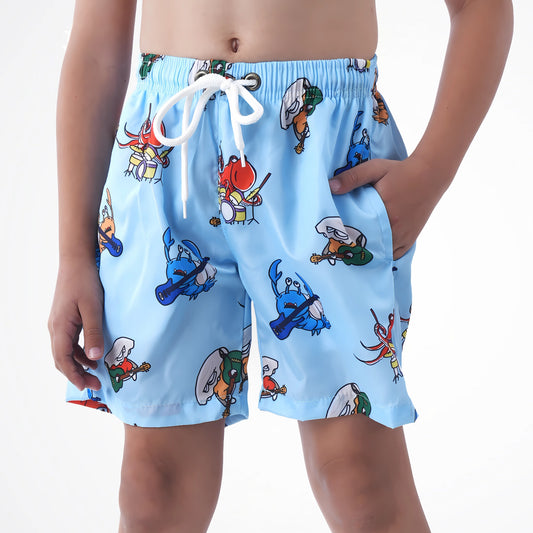 Animal Band Light Blue Microfiber Swimshort