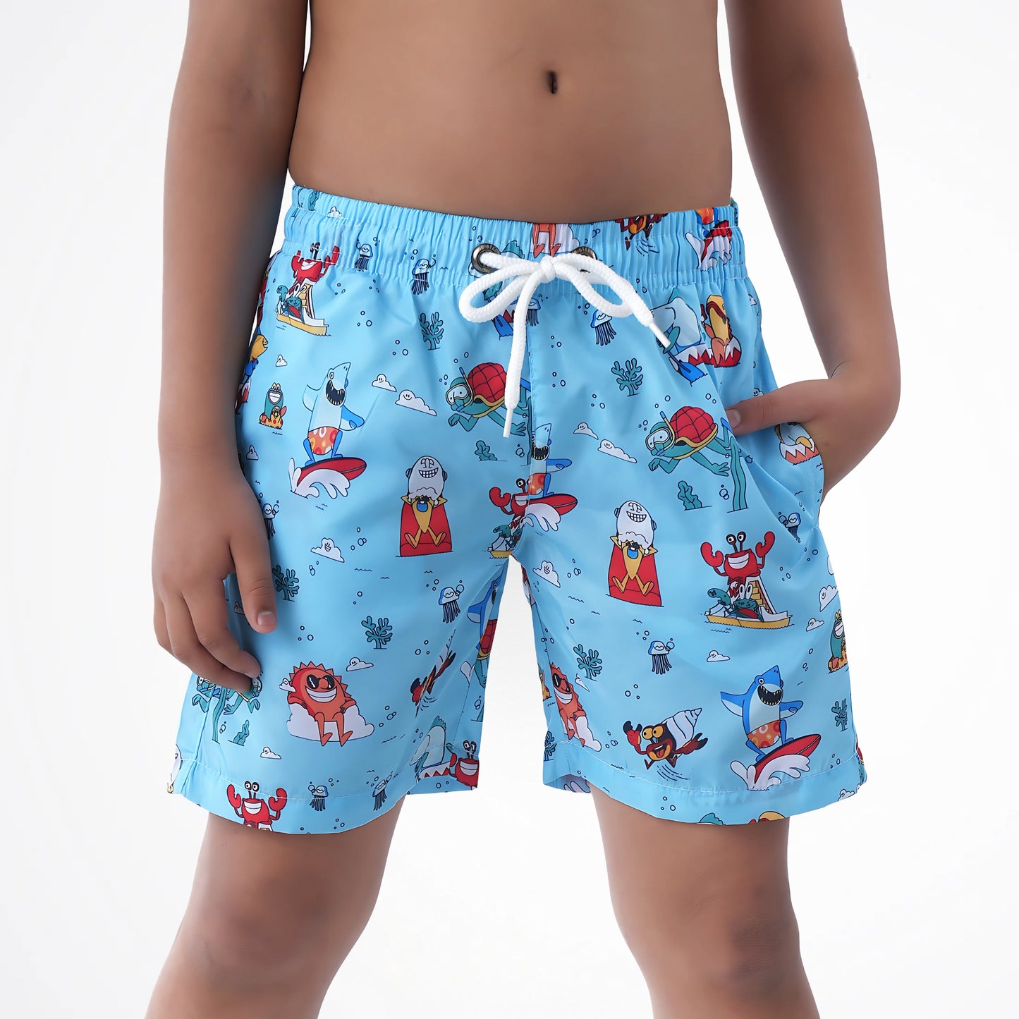 Ocean Adventure Light Blue Microfiber Swimshort