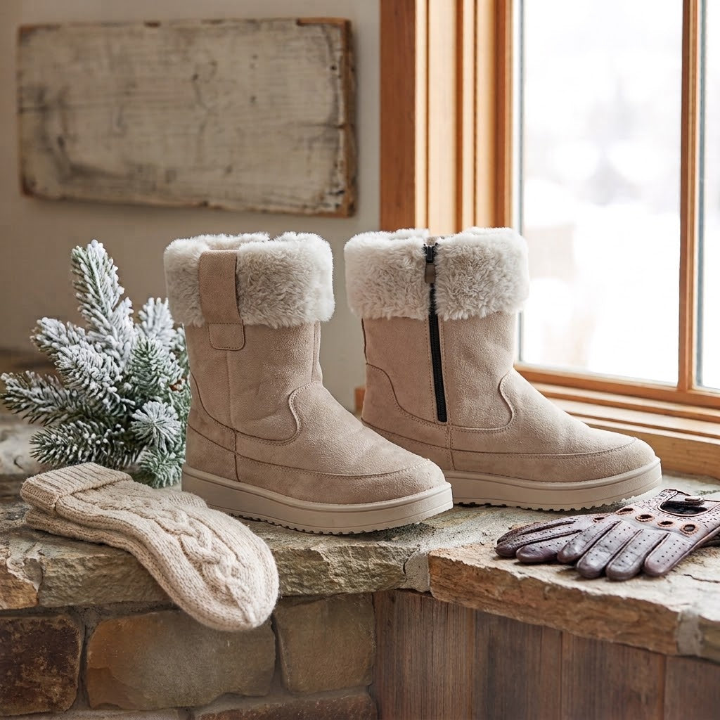 Basic Zipper Fur Boot