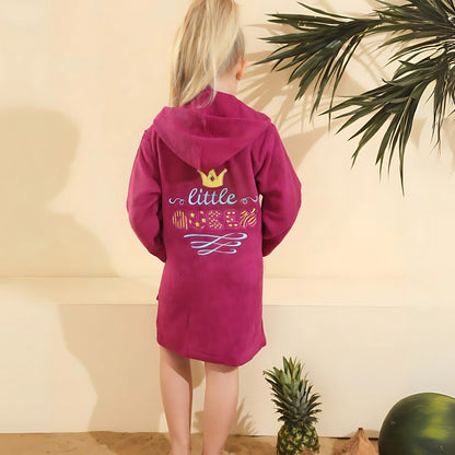Little Queen Purple Cotton Swim Robe
