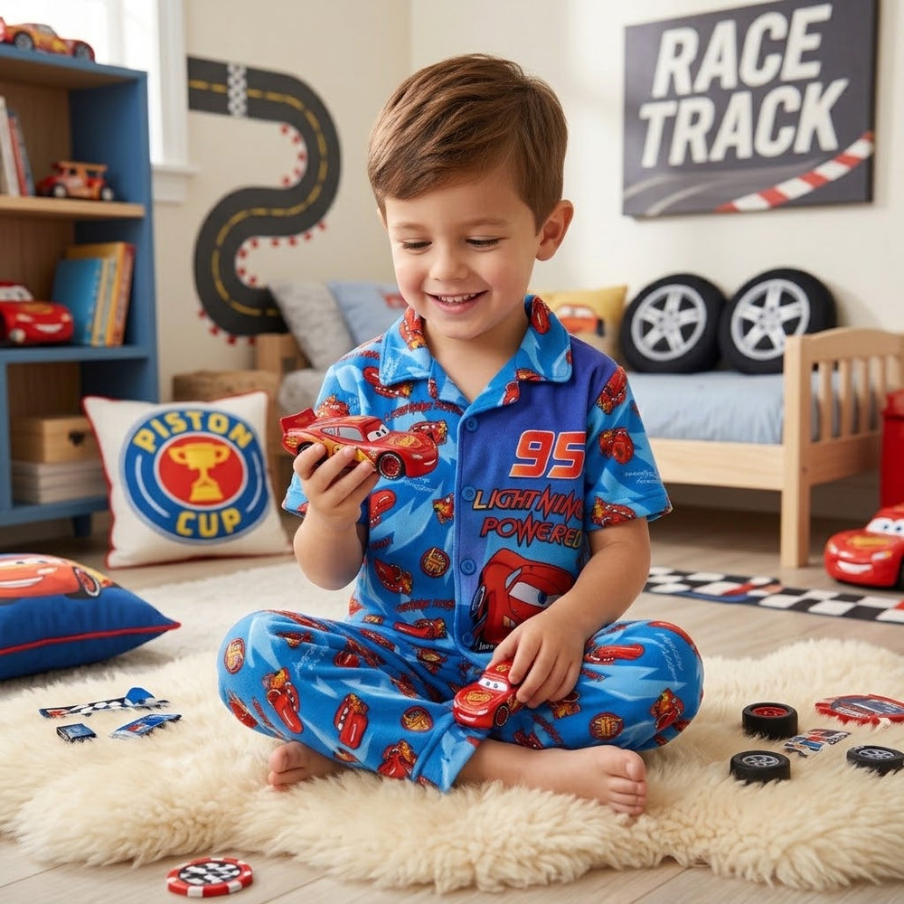 Cars Blue Fleece Pyjama Set (Model 03)